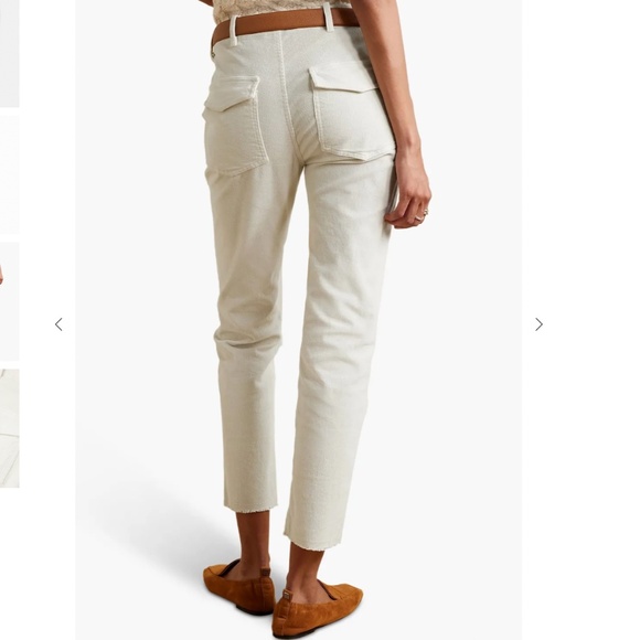 NILI LOTAN Pants Women’s Jenna Cropped Corduroy Slim in Winter White Size 6 - Picture 3 of 16